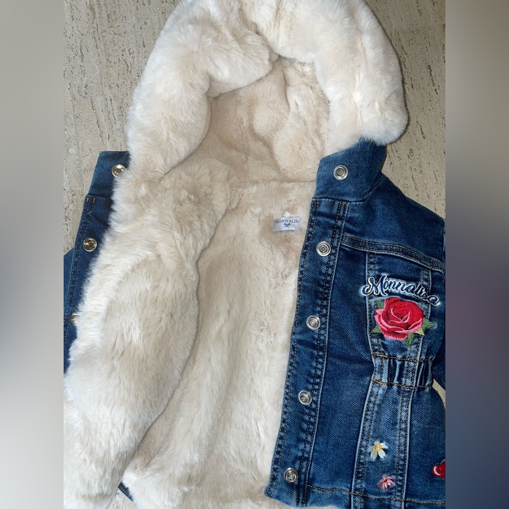 MonnaLisa denim coat with fur 12 m